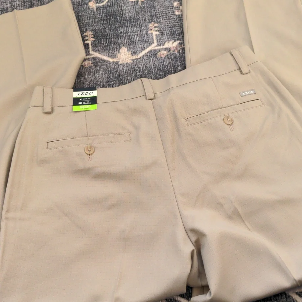 men's izod tan pants 34/30 - Picture 6 of 7